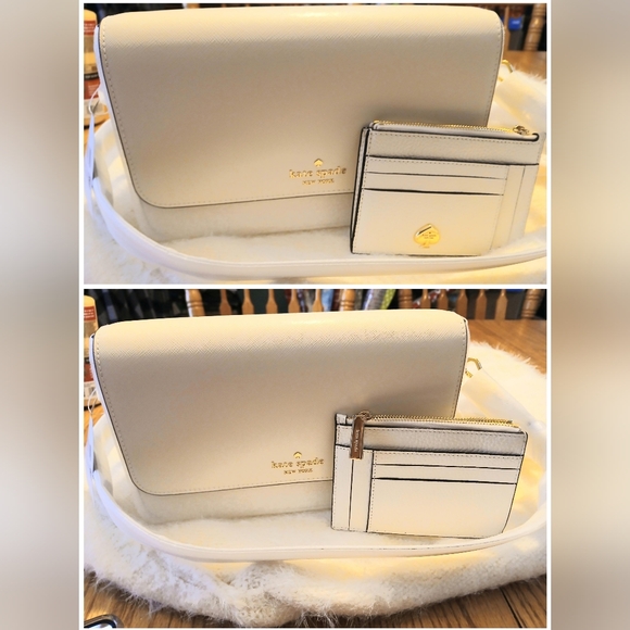 Kate Spade NWT M Flap CB and Card Holder Set. Meringue Colour. KC430